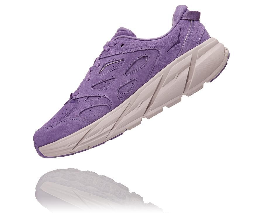 Hoka Australia One One Clifton L Suede - Womens Walking Shoes Purple - XKUHO-3912